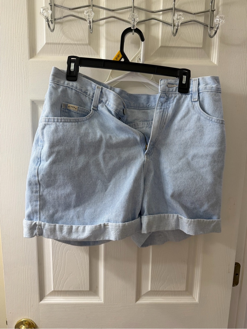 Riders by Lee Light Blue High-Waist Roll-Cuff Denim Shorts